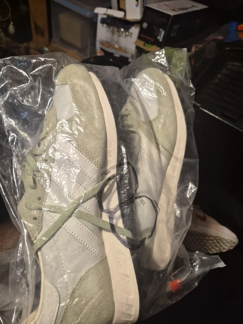 adidas Low-Profile Sneakers in Olive Green and White